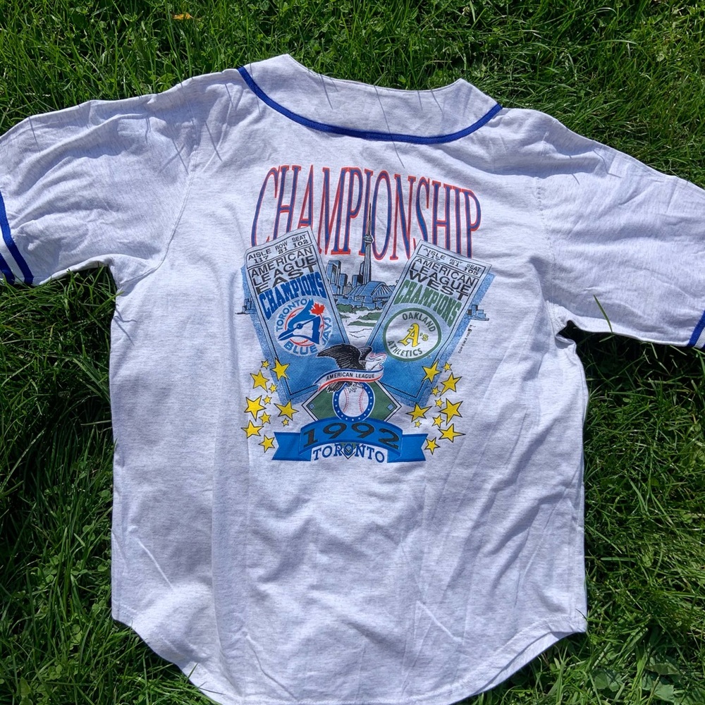 Vintage 1992 Toronto Blue Jays CTV Sports Canadian World Series Promo Jersey XL
